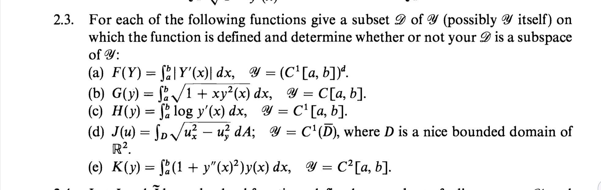 Solved 2.3. For each of the following functions give a | Chegg.com