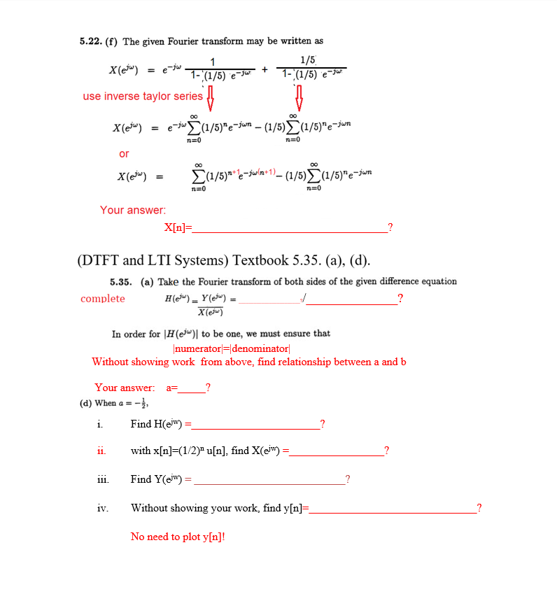 Solved 1 Discrete Time Fourier Transform Textbook 5 21 Chegg Com