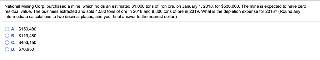 Solved National Mining Corp. purchased a mine, which holds | Chegg.com