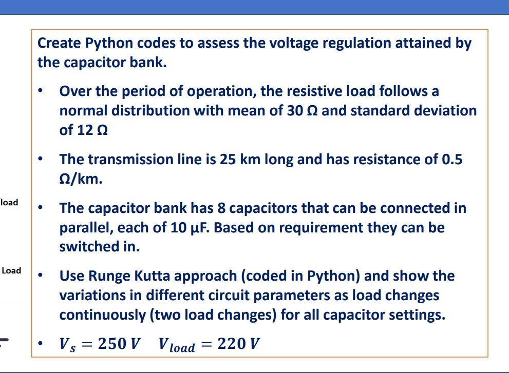 Solved Create Python codes to assess the voltage regulation | Chegg.com