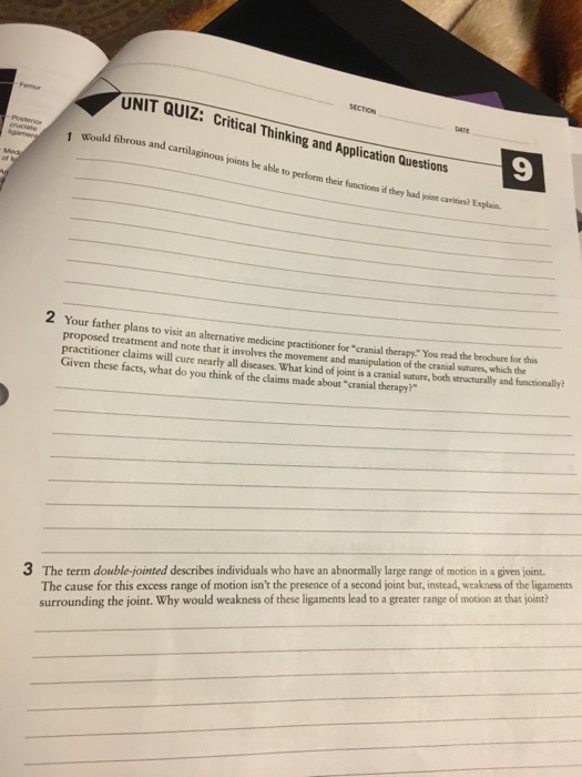 unit quiz critical thinking and application questions