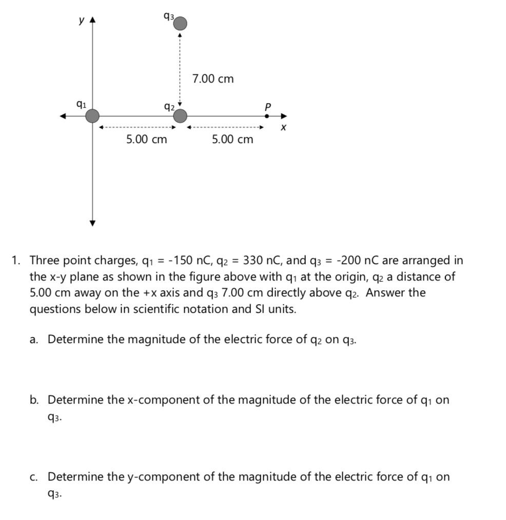Solved Electric Charge, force between point charges, and | Chegg.com