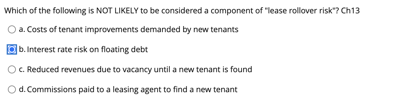 Solved Which of the following is NOT LIKELY to be considered | Chegg.com
