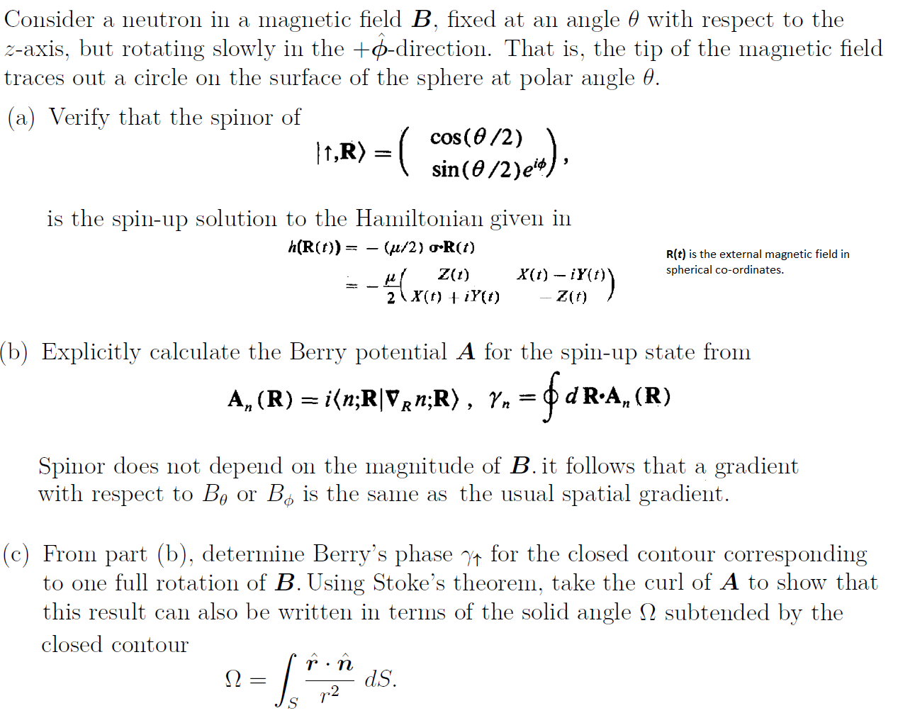 Solved Consider A Neutron In A Magnetic Field B, Fixed At An | Chegg.com