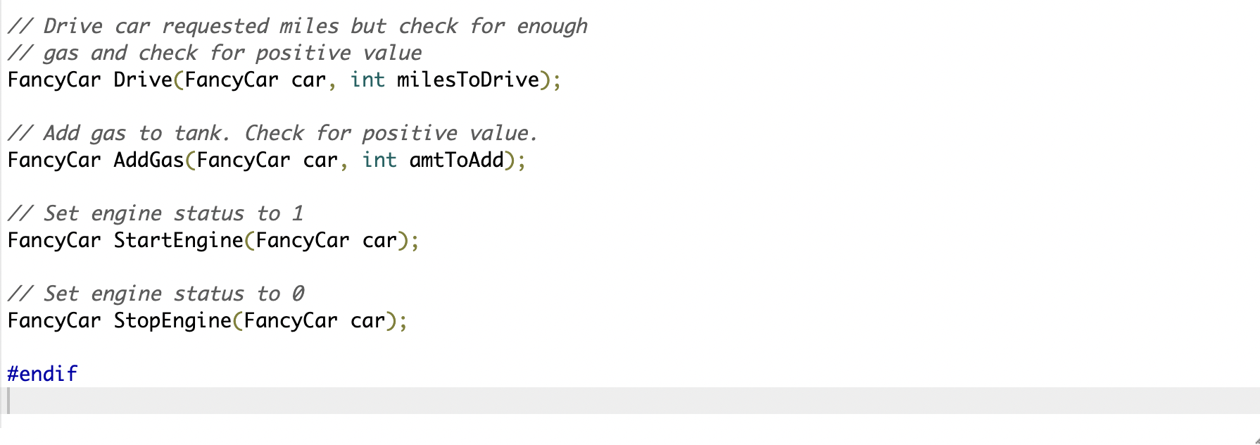 Solved 7.6 LAB*: Program: Fancy car C CODE ONLY!!!! NO | Chegg.com