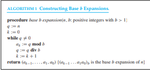 Solved ALGORITHM 1 Constructing Baseb Expansions. procedure | Chegg.com