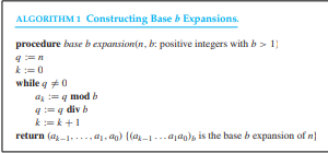 Solved ALGORITHM 1 Constructing Baseb Expansions. Procedure | Chegg.com