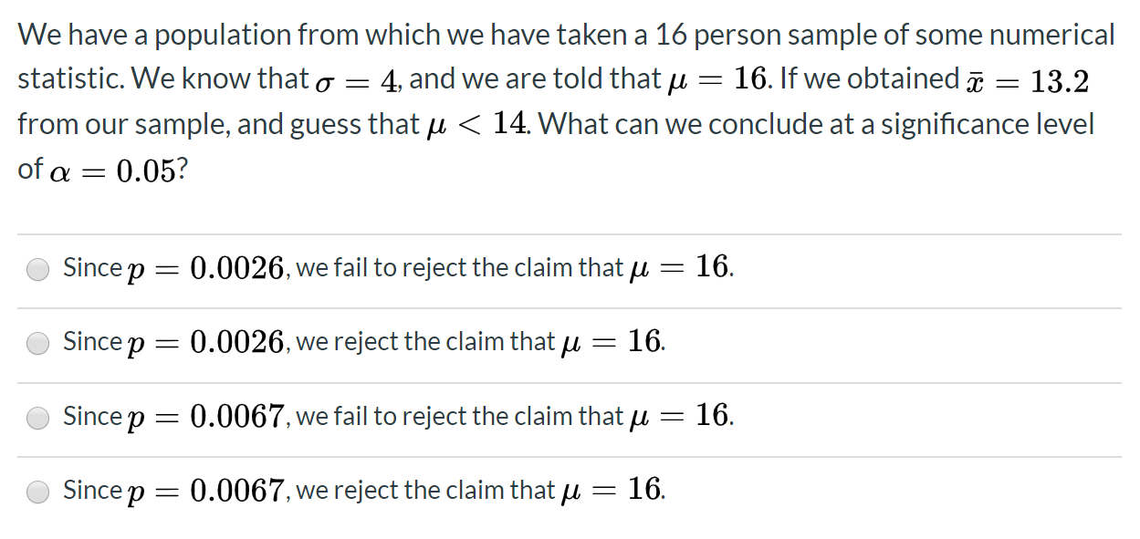 Solved We have a population from which we have taken a 16 | Chegg.com