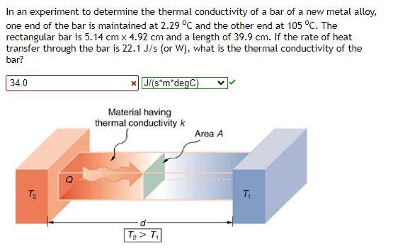 Solved In an experiment to determine the thermal | Chegg.com