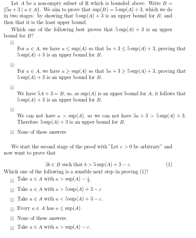 Solved Let A Be A Non-empty Subset Of R Which Is Bounded | Chegg.com