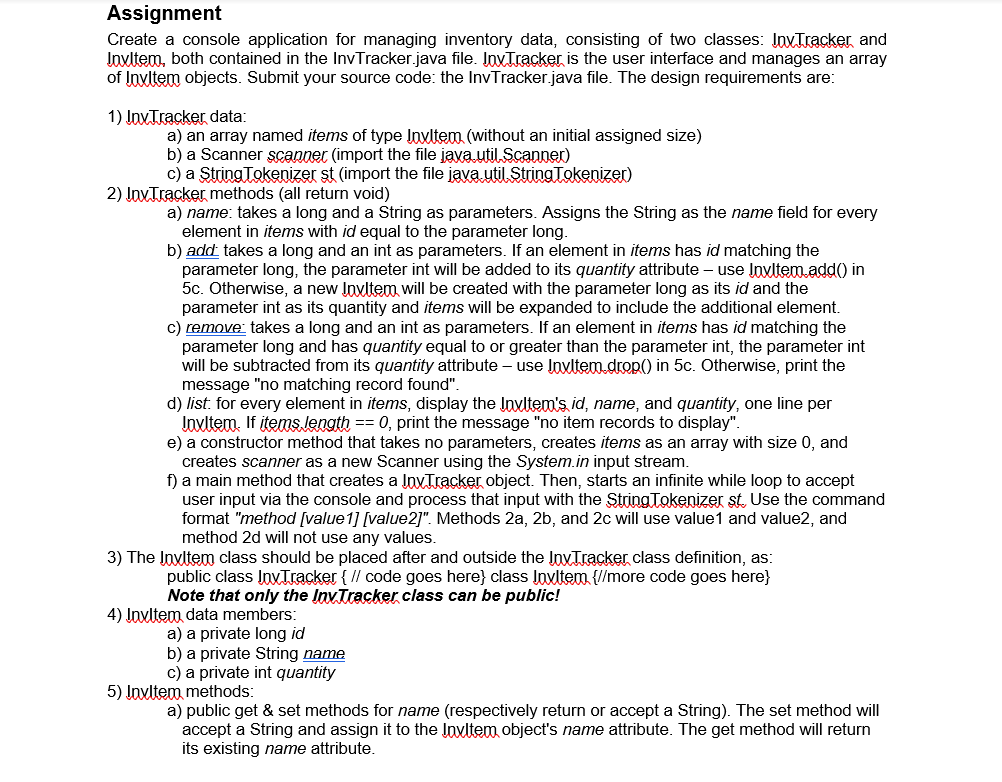 Solved Assignment Create a console application for managing | Chegg.com