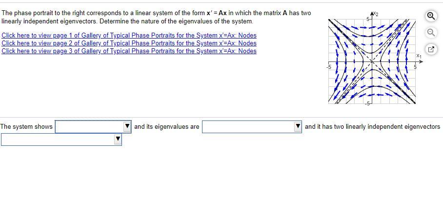 Solved The phase portrait to the right corresponds to a | Chegg.com