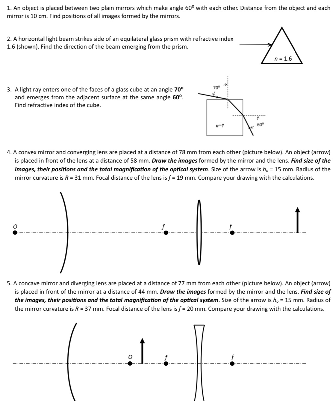 Solved 1. An object is placed between two plain mirrors