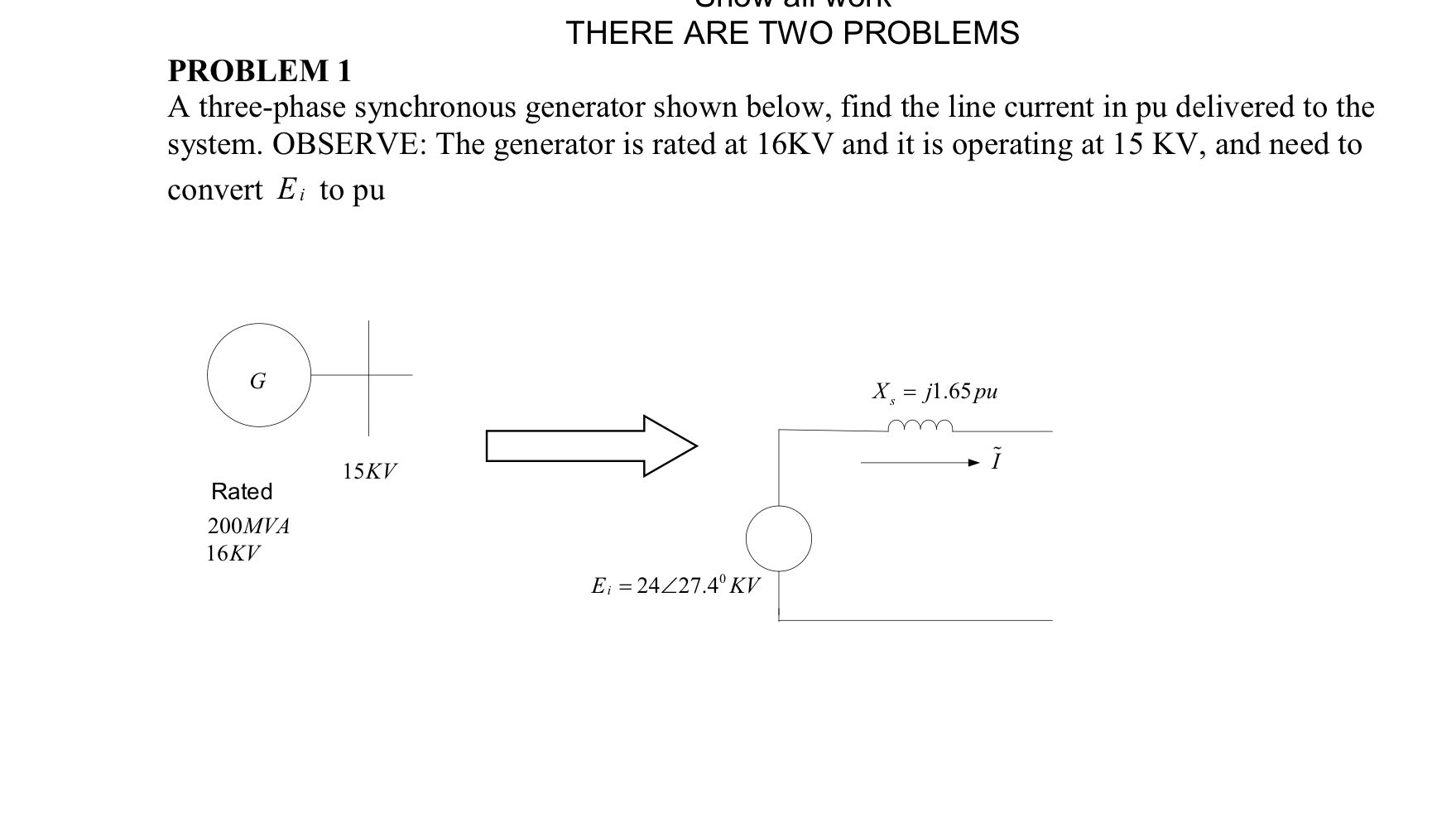 Solved PROBLEM 1 A Three-phase Synchronous Generator Shown | Chegg.com