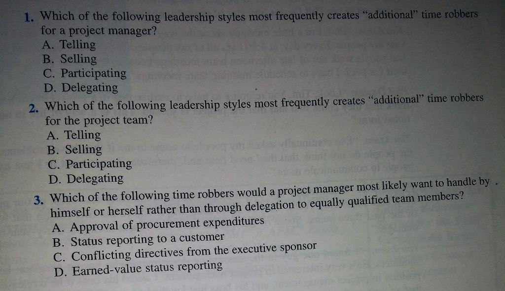 Solved 6-2 Is it possible for a project manager to improve | Chegg.com