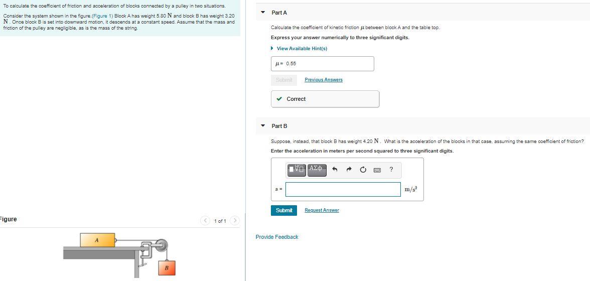Solved Part A To calculate the coefficient of friction and | Chegg.com