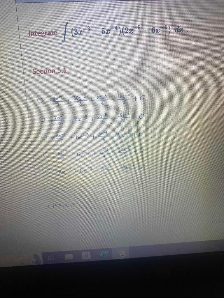 Solved Integrate ∫ 3x−3−5x−4 2x−5−6x−1 Dx Section 5 1