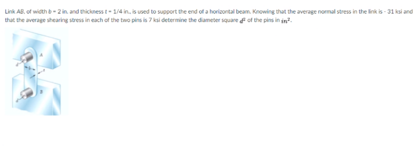 Solved Link AB, Of Width B = 2 In. And Thickness T = 1/4 | Chegg.com