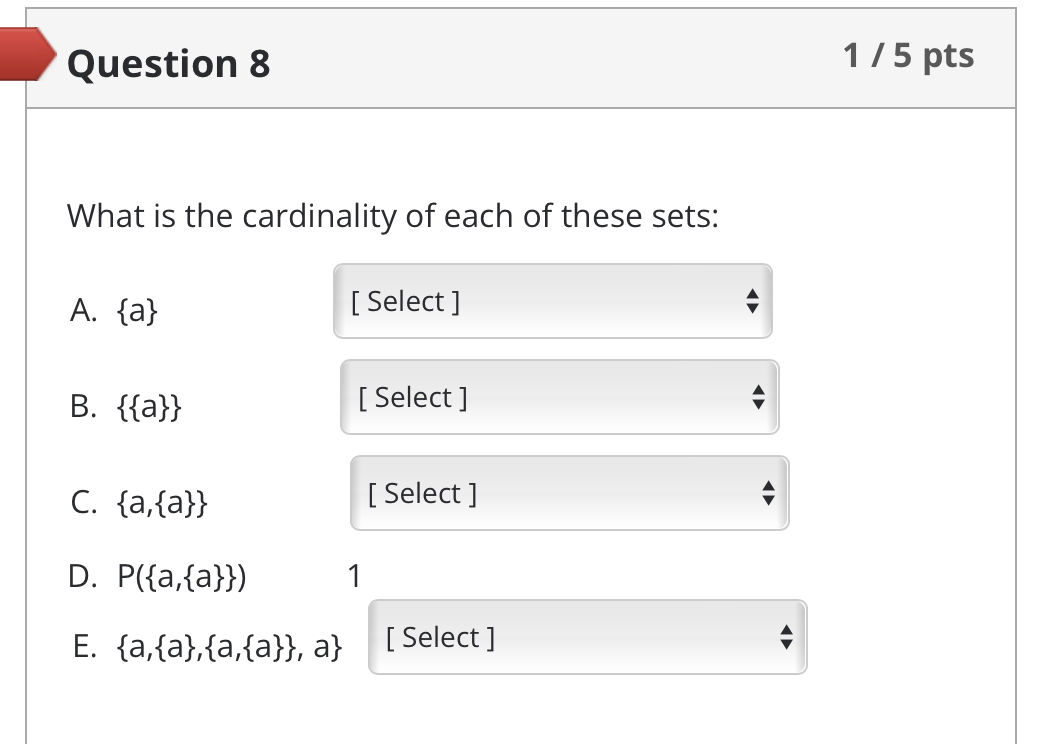 Solved What Is The Cardinality Of Each Of These Sets: A. {a} | Chegg.com