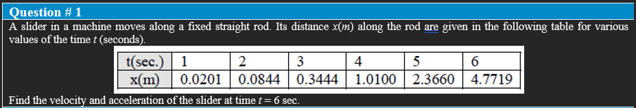 Solved HINT: For velocity you have to calculate first | Chegg.com