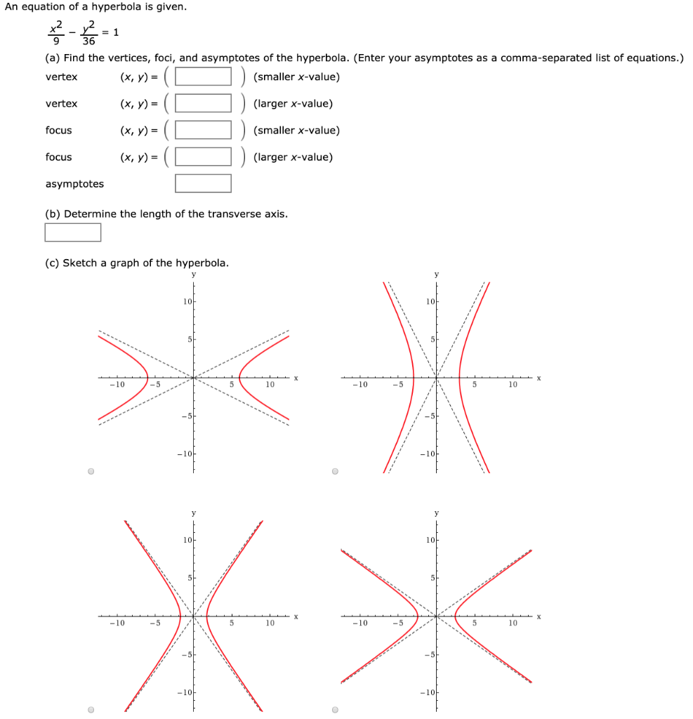 find the equation of a hyperbola with vertices and asymptotes