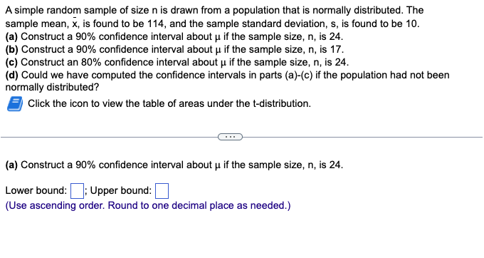 Solved A simple random sample of size n is drawn from a | Chegg.com