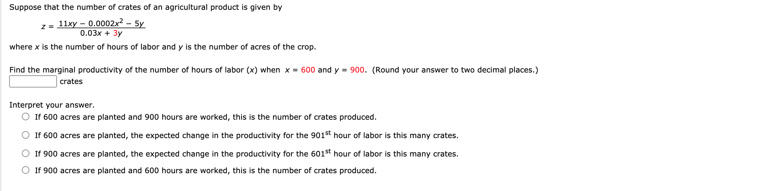 Solved Suppose that the number of crates of an agricultural