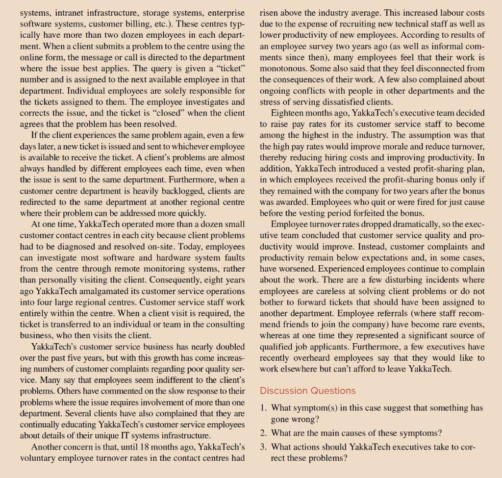 Solved 1 Case Study YAKKATECH LTD. by Steven L. McShane,