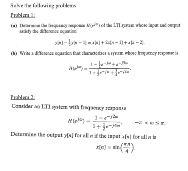 Solved Solve The Following Problems Problem 1 (a) Determine | Chegg.com