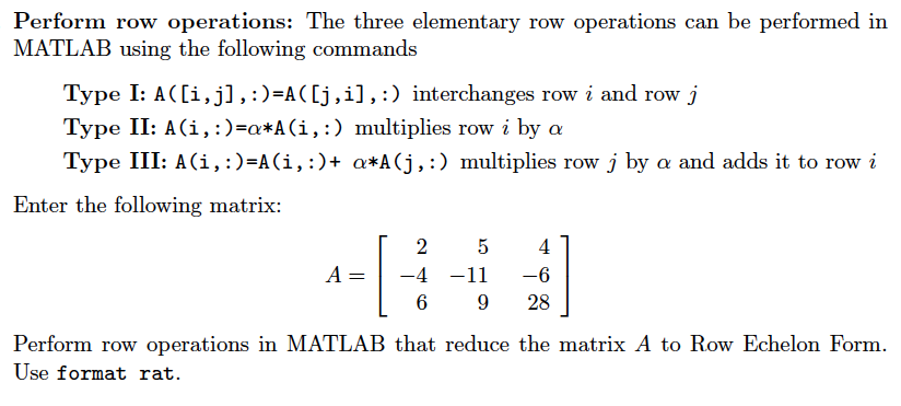 Solved Perform row operations The three elementary row Chegg