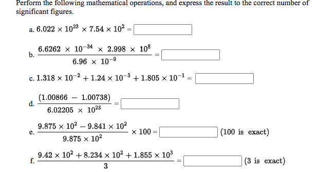 Solved Perform the following mathematical operations, and | Chegg.com