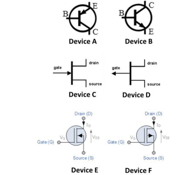 Solved B Ba E Device B Device A Drain Drain Gate Gate Source Chegg Com