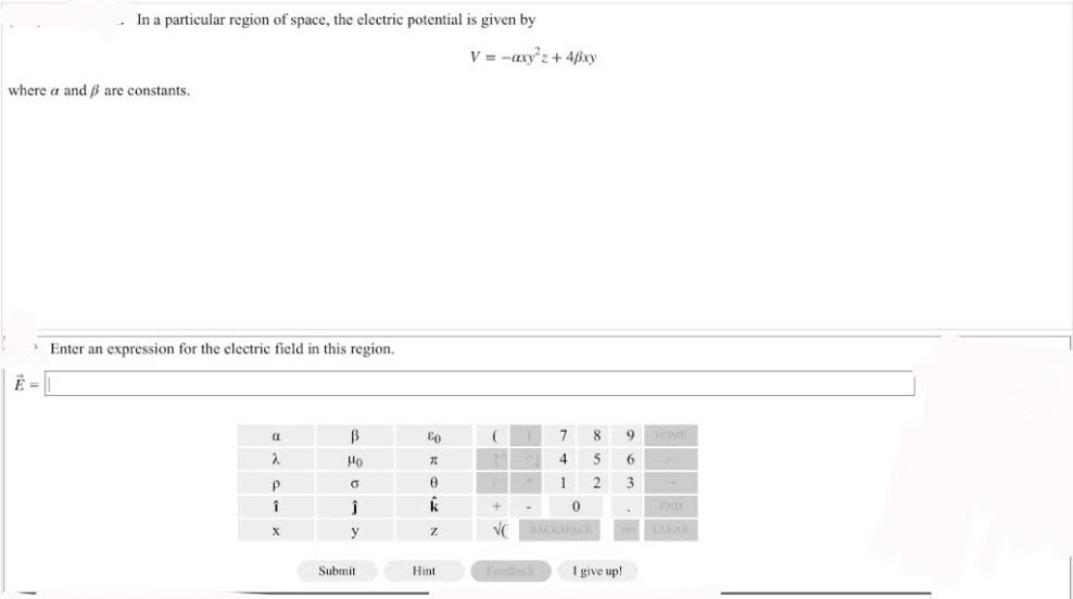 Solved - In a particular region of space, the electric | Chegg.com