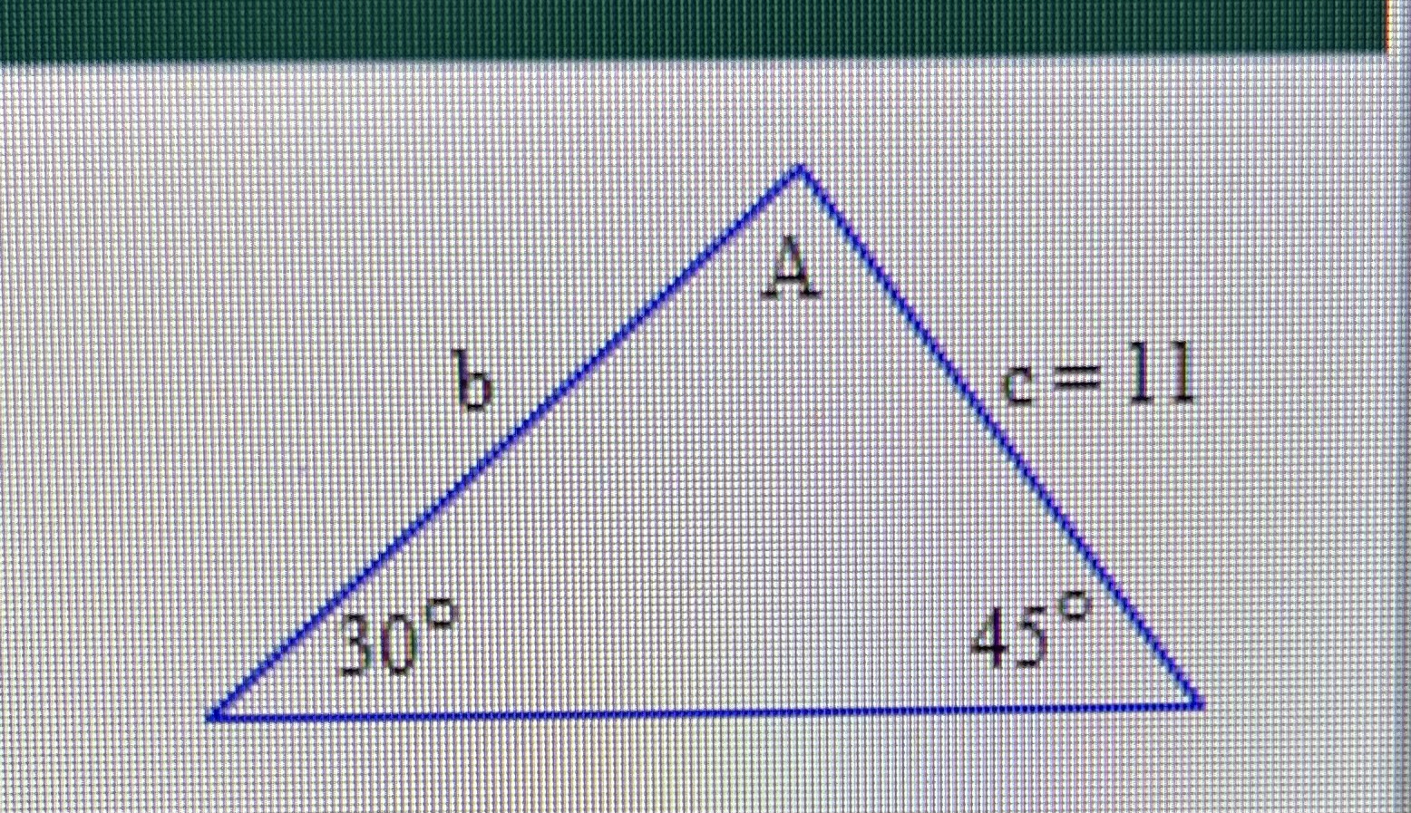 Solved What Is The Length Of Side B In The Triangle To The | Chegg.com