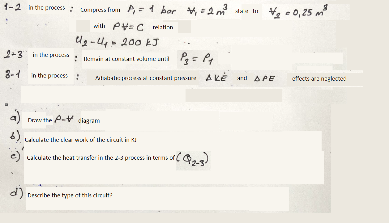 Solved This is a question of thermodynamics. The gas in a | Chegg.com
