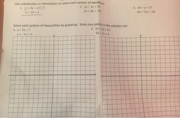 Solved Use substitution or elimination to solve each system | Chegg.com