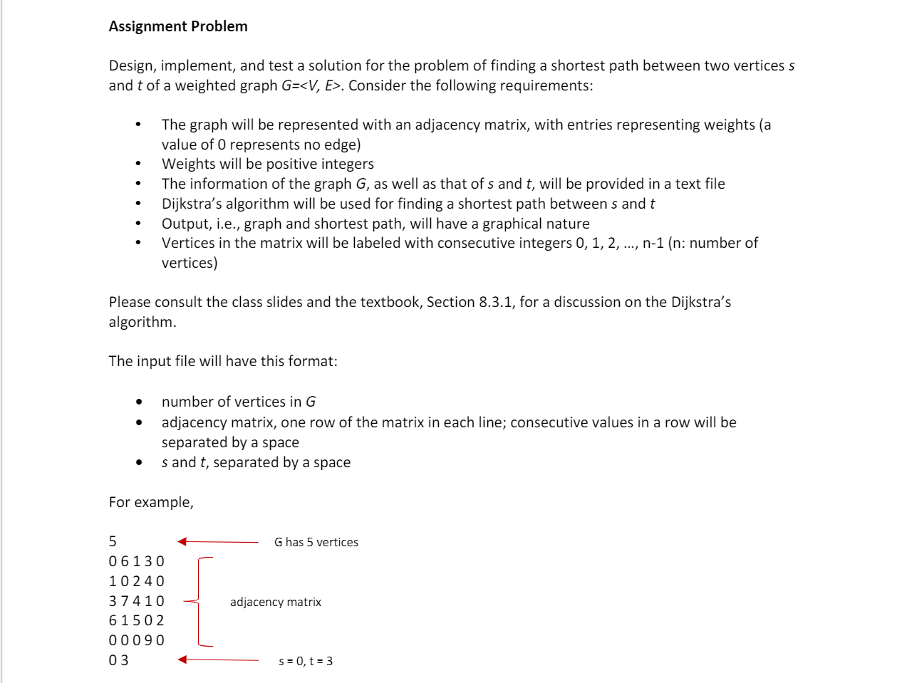 Solved Assignment Problem Design, implement, and test a | Chegg.com