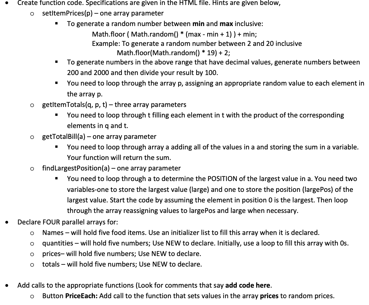Solved JAVASCRIPT HELP!!! Please help with the completion of | Chegg.com