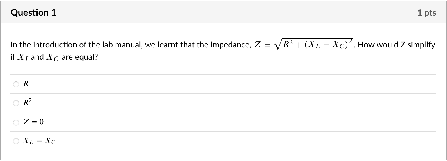 Solved Question 1 1 pts In the introduction of the lab | Chegg.com