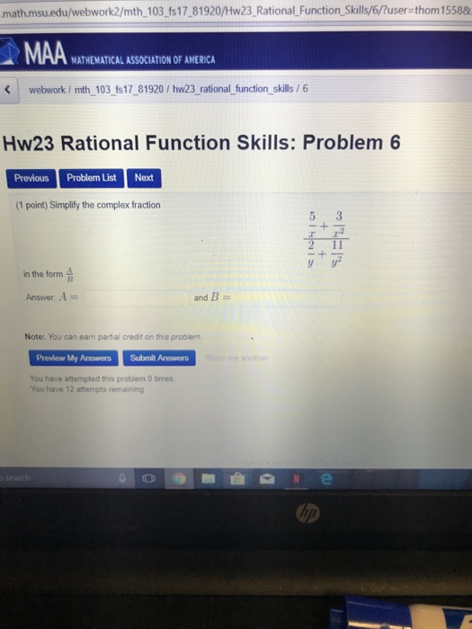 Solved Math.msu.edu/webwork2/mth 103 Fs17.81920/Hw23 | Chegg.com