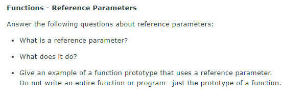 Solved Functions - Reference Parameters Answer the following | Chegg.com