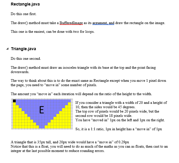 Rectangle.java Do this one first. The draw() method | Chegg.com