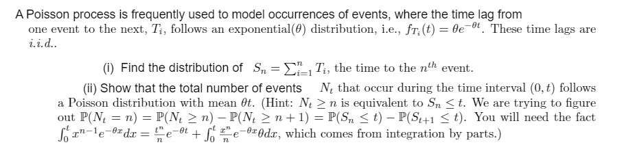 Solved A Poisson process is frequently used to model | Chegg.com