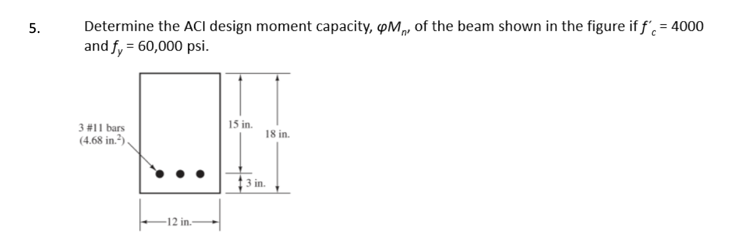 Solved Determine the ACl design moment capacity, φMn′ of the | Chegg.com