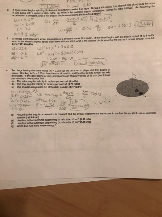 Solved At An Angular Speed Ot 4 0s Rad s During A 3 0 Chegg