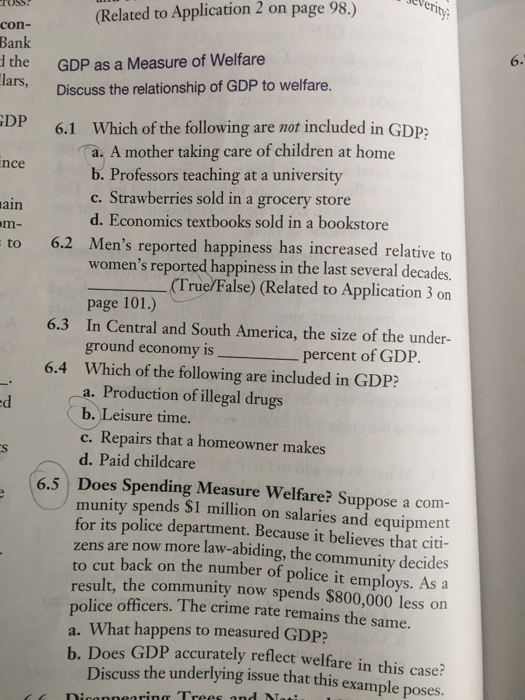 Solved GDP as a Measure of Welfare Discuss the relationship | Chegg.com