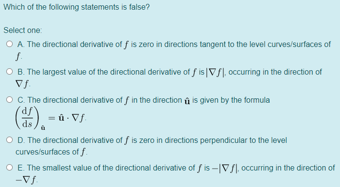Solved Which Of The Following Statements Is False Select Chegg Com