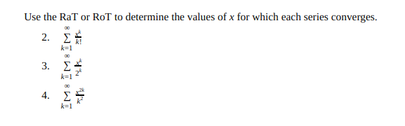 Solved Use the RaT or RoT to determine the values of x for | Chegg.com