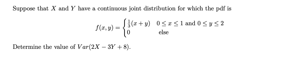 Solved Suppose that X and Y have a continuous joint | Chegg.com