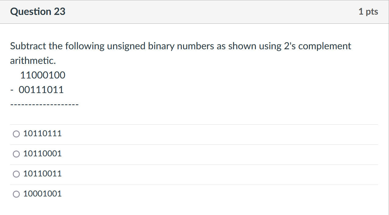 Solved Subtract The Following Unsigned Binary Numbers As | Chegg.com